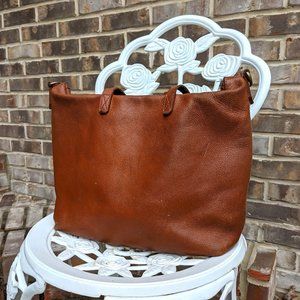 Madewell Leather Transport Tote, Dark Caramel